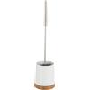 Wenko 17676100 Portascopino per WC Bamboo, Ceramica, Legno, 10,8 x 42 x 10,8 cm, Bianco