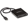 StarTech.com Adattatore USB-C a HDMI a due porte, MST USB tipo-C multimonitor, doppio estensore/splitter HDMI 4K 30Hz/1080p 60Hz per laptop, cavo integrato da 30 cm, solo per Windows (MSTCDP122HD)