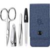 marQus Set Manicure da Uomo e Donna, Kit da 4 Pezzi con Lima di Solingen per la cura delle Unghie, Include Forbici e strumenti di alta qualità, ideale per viaggi o uso quotidiano - Elegante e compatto
