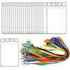 BUYGOO Porta Badge da Collo 24paia Verticale Trasparente con Cordini Multicolore ID Card Holders Office Ufficio PVC Impermeabile