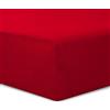 VISION Lenzuolo con angoli matrimoniale, 2 persone, 150 x 200cm con altezza da 30cm, Rosso, 100% Cotone