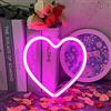 UExnkj-Y Insegna al Neon Cuore, Decorazione Murale Love per Matrimoni, Feste, Soggiorni, Casa, Bar, Hotel - Luci LED Alimentate a Batteria o USB