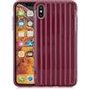 Xunlaixin MUTOUREN Custodia iPhone X/XS TPU Silicone Texture a Righe Custodia Morbido Bumper Case Antiurto Antigraffi Case Cover per iPhone X/XS, Rosso scuro