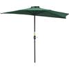 Outsunny Ombrellone da Parete per Esterni in Poliestere Impermeabile Anti UV 269x138x236cm Verde|Aosom