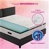 Topper Rigido, il correttore per materasso DISP. MEDICO ORTOPEDICO alto 6 cm con tessuto antimicrobico e sfoderabile - BIOGREEN 140x190 cm