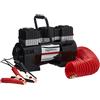 Amazon Basics Compressore ad aria portatile, con doppi morsetti per la batteria e custodia per il trasporto, Digitale, Nero/Rosso