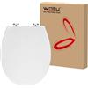 WOLTU Copriwater Sedile WC Universale Coperchio con Chiusura Ammortizzata Soft Close Toilet Seat Bagno in Plastica Bianco a Forma di O
