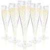 LATERN 54 Pezzi Flauti da Champagne in Plastica, 150ml Glitter Argento Bicchieri di Champagne Bicchieri da Vino per Feste con Stelo Riutilizzabili per Feste di Anniversario Matrimonio Giardino