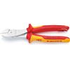 KNIPEX - Tronchese a tagliente laterale, esecuzione cromata isolato secondo VDE, con occhiello di sicurezza, Lunghezza complessiva: 200 mm, 200