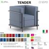 SEIPO TENDER TN0011 Poltrona attesa singolo imbottita Piedini autolivellanti SEIPO tessuto V