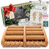 HELDSON® Rullo massaggiante per piedi in legno, con istruzioni in lingua tedesca e scheda per massaggio della riflessologia,per massaggi ai piedi, massaggi in legno, fascite plantare