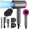 Flintronic Asciugacapelli 2000W Potente, Phon per Capelli con Motore AC, Professionale Ioni Asciugacapelli con 3 Velocità e Pulsante di Caldo Freddo Indipendente - 3 Diffusore e 3 Pettini Incluso