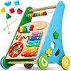 Balinco LEARNING WAGON WOOD, 3 in 1, giocattolo per l'apprendimento + giocattolo musicale + girello da 6 mesi
