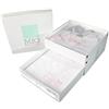 MIO PICCOLO Set Lenzuola per Culla Carrozzino + Copertina Cotone Piquet Mio Piccolo Mum & Dad Rosa - 3 Pezzi - Lenzuola, Federa, Copertina e Scatola Regalo - Rosa - Unisex - Culla