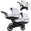 Kunert Un passeggino gemellare 3 in 1 et 2 in 1 navicella carrozzina seggiolino auto KUNERT Booster 3in1 et 2in1 passeggini (grigio, 2in1)