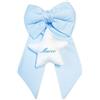 COCCOLE - Fiocco Nascita Bimbo Personalizzato Stella Azzurro - Fiocco Nascita Bimba con Nome in Tessuto Cotone Piquet - Nastro Personalizzato da Appendere in Casa e Regalare