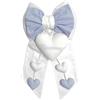 COCCOLE - Fiocco Nascita Bimbo Personalizzato Cuore Azzurro con Cuoricini -Fiocco Nascita Bimba con Nome in Tessuto Piquet - Nastro Personalizzato da Appendere a Casa e Regalare