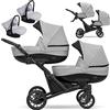 Kunert Un passeggino gemellare 3 in 1 et 2 in 1 navicella carrozzina seggiolino auto KUNERT Booster 3in1 et 2in1 passeggini (grigio, 3in1)