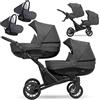 Kunert Un passeggino gemellare 3 in 1 et 2 in 1 navicella carrozzina seggiolino auto KUNERT Booster 3in1 et 2in1 passeggini (grafite, 3in1)