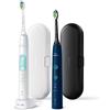 Philips Sonicare ProtectiveClean 5100 4500 series Spazzolini Elettrico Sonici, con custodia da viaggio, confezione da 1 Spazzolino Bianco e 1 Spazzoli