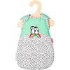 Heless 9194 - Sacco a Pelo per Bambole con Motivo a Puntini pingüino, con Stampa pingüino e Chiusura a Strappo, Morbidissimo, Misura 20-25 cm