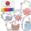 Ann Clark Cookie Cutters Formine per Biscotti Stampi Giardino fiorito estivo 5 Pezzi, Prodotto negli Stati Uniti da Ann Clark, farfalla, uccellino, fiore, margherita e barattolo di vetro