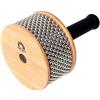GEWA Cabasa 18 x 12,5 cm - Strumento a percussione con corpo in legno, superficie in metallo e catene di sfere metalliche - Naturale - Impugnatura in gomma