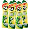 Cif 5x Cif Detergente in Crema Profumo Limone con Micro-Cristalli Multisuperficie - 5 Flaconi da 500 ml