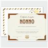 GHIBLI Certificato "Miglior Nonno del Mondo" - Idea Originale Attestato Personalizzato - Regalo Dolce e Raffinato per Festa dei Nonni o Compleanno - Biglietto di Auguri Diploma con Busta Abbinata