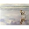 James Coates Jack Russel - Biglietto di auguri con pittura di Jack Russell Terrier sulla spiaggia, formato A5, interno vuoto