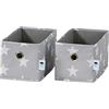 LOVE !T STORE !T LOVE IT STORE IT - Cassettiera 2-Piece - Organizzatore per armadi in tessuto - Set di due piccole scatole - Grigio - 15x30x15 cm