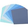 Vaessen Creative Cartoncino Florence Liscia - Materiali per Biglietti colorati 30,5 x 30,5 cm - Blu - 24 Fogli - Carta colorata per Scrapbooking, Biglietti, Fustellatura e Progetti con la Carta - 216 gsm