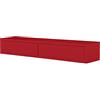 MODULARREDO | DOMINO Mensola da Muro con Cassetto, Comodino Sospeso, Mensola da Parete, 88.2x13.4 p20 cm, Rosso, Kit Tasselli Incluso - Made in Italy
