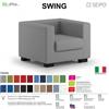 SEIPO SWING SW0071 Poltrona attesa singolo posto imbottita Base piedi legno verniciato SEIPO Tessuto V