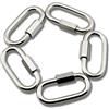 Yasorn Confezione da 5 moschettoni M6/0,6 cm in acciaio inox a forma di D, con chiusura a moschettone e fibbia per catena