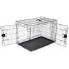 Amazon Basics Gabbia per cani in metallo, Pieghevole,Rimovibile, con vassoio di base e doppio sportello, Nero, 91 x 58 x 64 cm