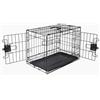 Amazon Basics Gabbia per cani in metallo, pieghevole, con vassoio di base e doppio sportello, Nero, 56 x 33 x 40.6 cm
