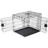 Amazon Basics Gabbia per cani in metallo, Pieghevole,Rimovibile, con vassoio di base e doppio sportello, Nero, 76 x 48 x 53 cm