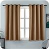 GIRASOLE HOME Coppia Tende Marroni Oscuranti Termiche Morbide Tinta Unita Tenda Isolante per Soggiorno Camera e Interni 2 Pannelli con Occhielli 140x145cm