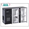 Banco frigo bar 2 porte vetri, Ventilato, in Skinplate Nero