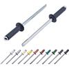 Marcopol Confezione da 80 pezzi, rivetti ciechi verniciati 4,0 x 14 mm, a testa bombata, DIN 7337, rivetto in alluminio e mandrino in acciaio, rivetti a pressione (80, Grigio Antracite RAL 7016)