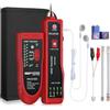 Proster Tester Cavo RJ45 RJ11 con Cuffie Tracciatore Tester Cavi Rete LAN Cavo RJ Portatile Localizzatore Cavo Cellulare Telefono Alta Sensibilità per LAN Ethernet BNC RJ45 RJ11-Rosso
