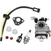 Queta, Carburatore per motore per decespugliatore 52 cc 49 cc 43 cc, kit carburatore con guarnizione, tubo, candela di accensione e filtro per benzina