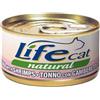LifeCat Natural per Gatto in Scatoletta da 85 gr Gusto Tonno e Gamberetti
