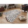 Hanse Home bougari Malta Tappeto Double-Face per Interni ed Esterni, Grigio/Crema, 80 x 250 cm