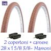 KENDA 2 x Copertoni 700 x 35 28 Marroni per Bicicletta Vintage/Classica/City Bike + 2 x CAMERE