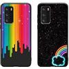 Yoedge 2 Pezzi per Xiaomi Mi Note 10 Lite 4G Cover,Nero Opaco Custodia Morbide Silicone con Disegni,Ultra Sottile TPU Case Protettiva Antiurto per Xiaomi Note 10 Lite 4G 6,47,Arcobaleno Modello