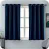 GIRASOLE HOME Coppia Tende Blu Oscuranti Termiche Morbide Tinta Unita Tenda Isolante per Soggiorno Camera e Interni 2 Pannelli con Occhielli 140x145cm