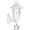Eglo Lanterna 5, Lampada da parete per esterni a 1 luce con incluso rilevatore di movimento, lampada da parete con sensore in fusione di alluminio e vetro, colore: bianco, attacco: E27, IP44
