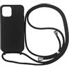wentdzSW Cover Compatible con iPhone 13 (6.1") - Cordino per Custodia con Collana Case Opaca Antiurto con Laccio/con Cordino TPU Corda Silicone Case -Nero